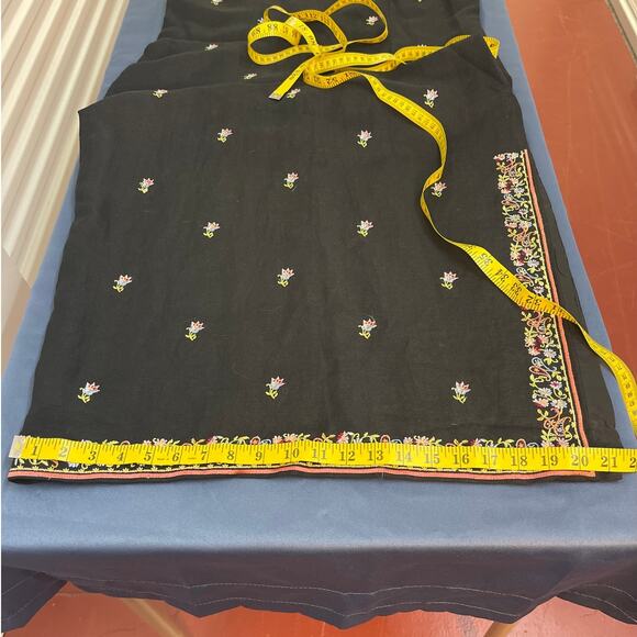 Kenar Halterneck Embroidered Maxi Dress with a Slit on the Left Side Black Sz 16 - Picture 7 of 12